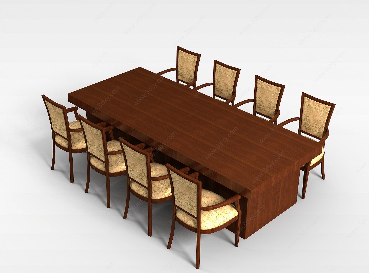 简约会议桌椅3D模型