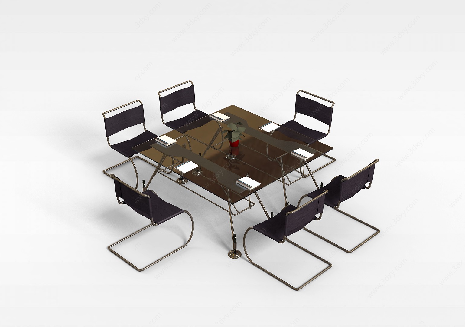 公司培训桌椅3D模型