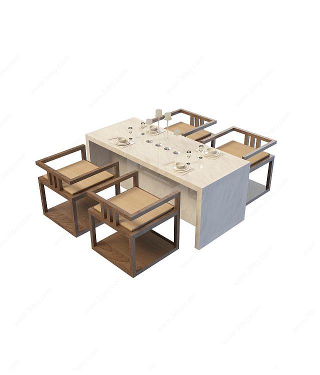 小户型餐厅桌椅3D模型