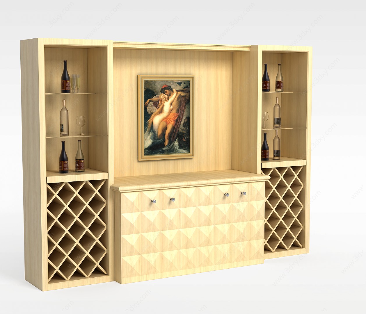 木质酒柜3D模型