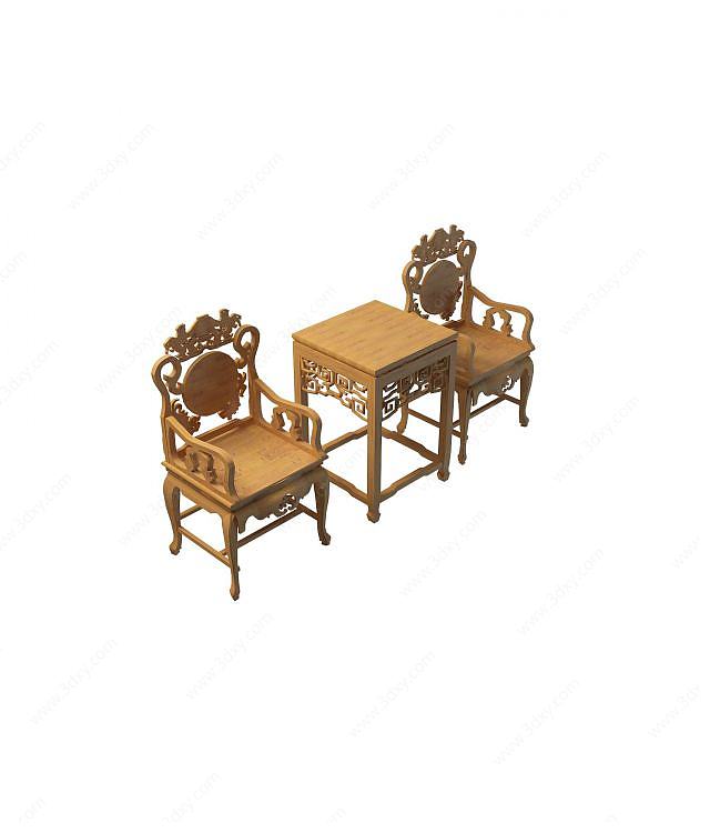 中式仿古桌椅3D模型