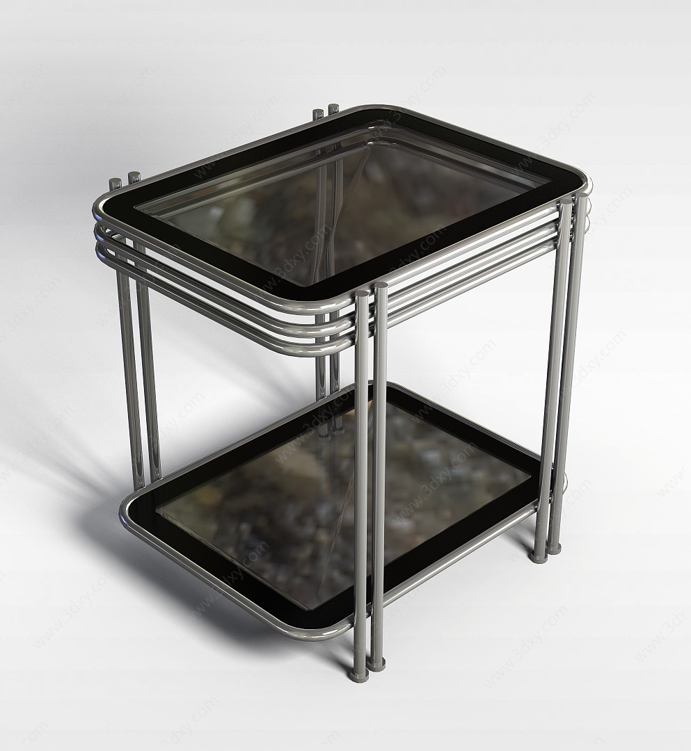 铁艺玻璃台面3D模型