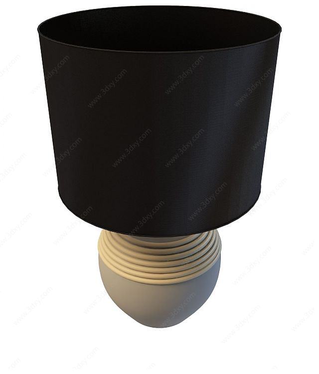 黑色灯罩台灯3D模型