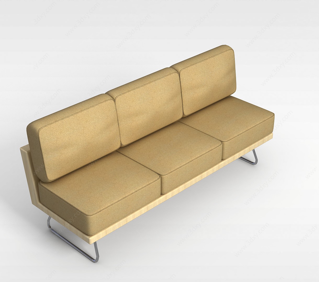 三人沙发3D模型