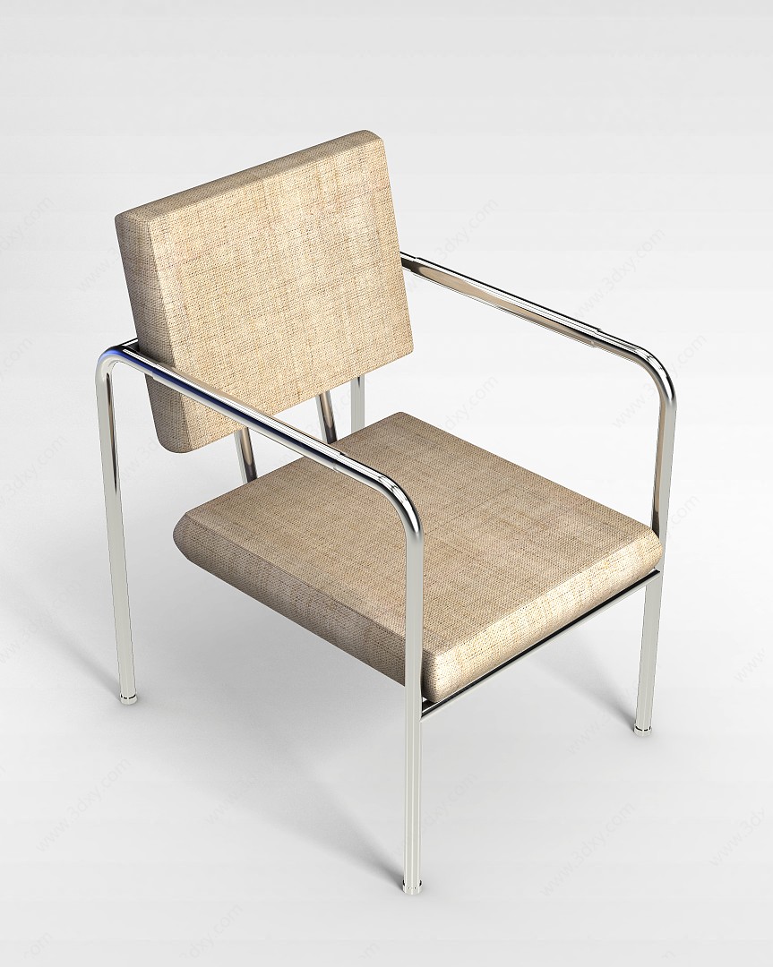铁艺布艺椅子3D模型