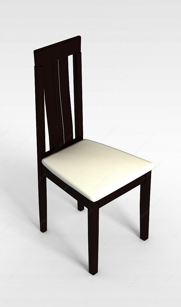 中式实木餐椅3D模型