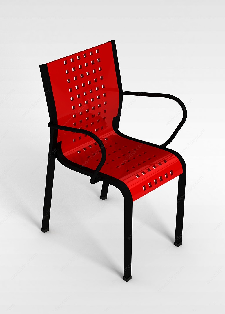 红色镂空椅3D模型