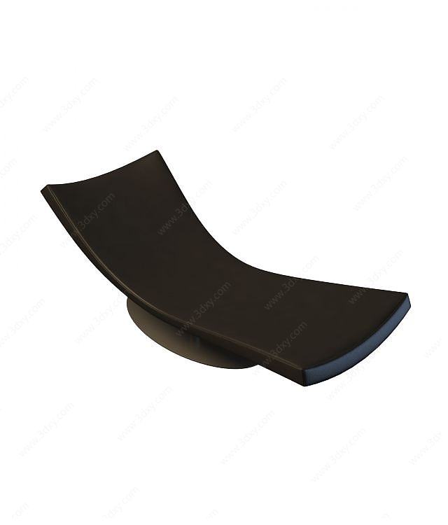 简约皮质躺椅3D模型