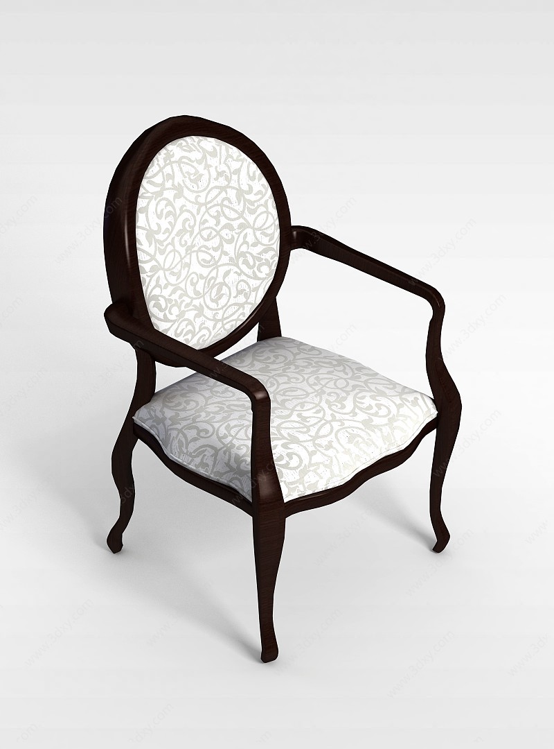 欧式扶手餐椅3D模型