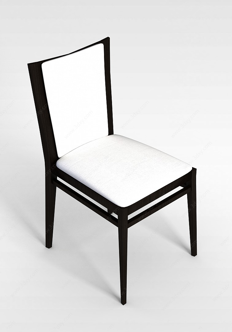 实木皮艺椅3D模型