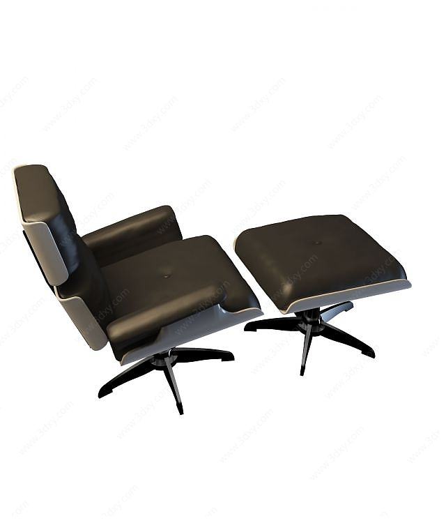 豪华真皮躺椅3D模型