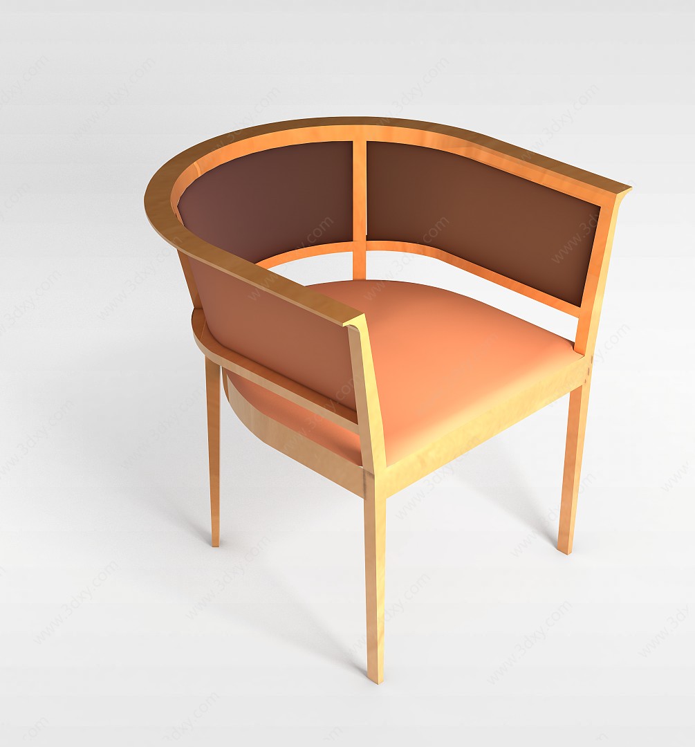 实木布艺圈椅3D模型