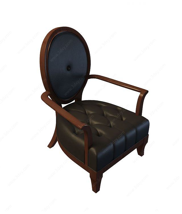 商务真皮沙发椅3D模型