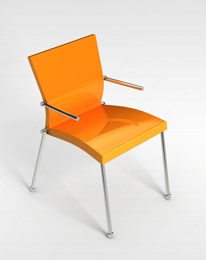 黄色休闲椅3D模型
