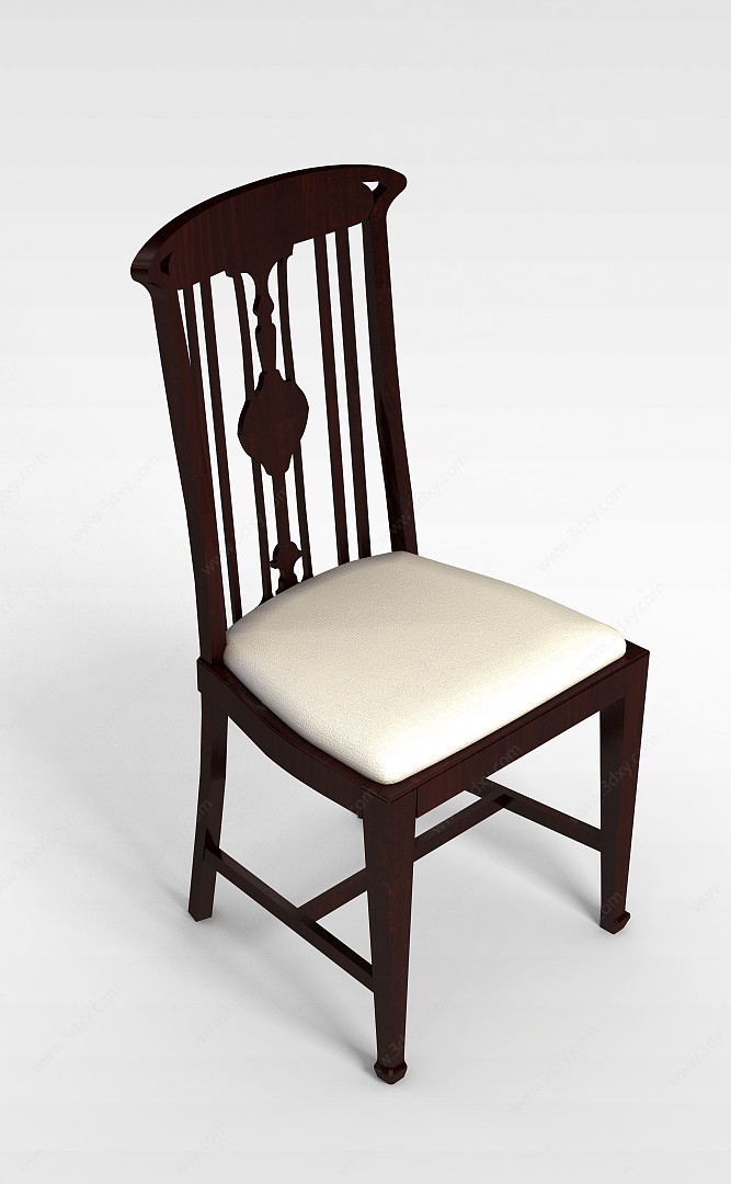 高背餐桌椅3D模型