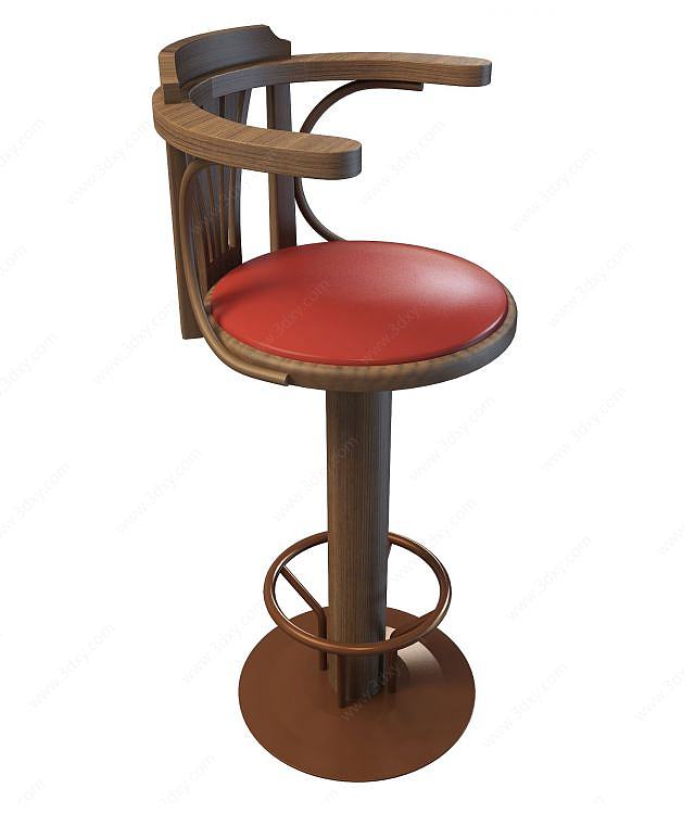 旋转吧椅3D模型