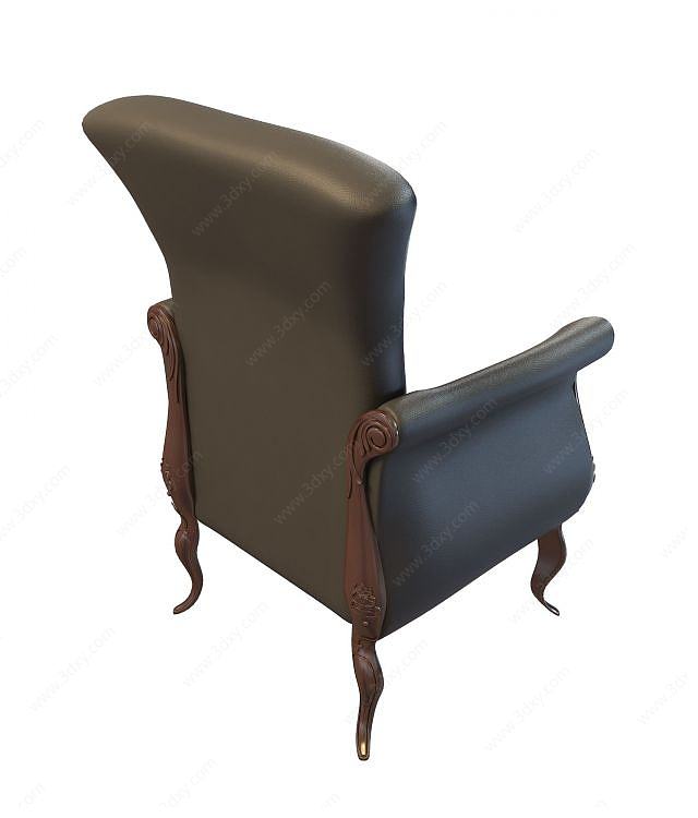 真皮商务办公椅3D模型