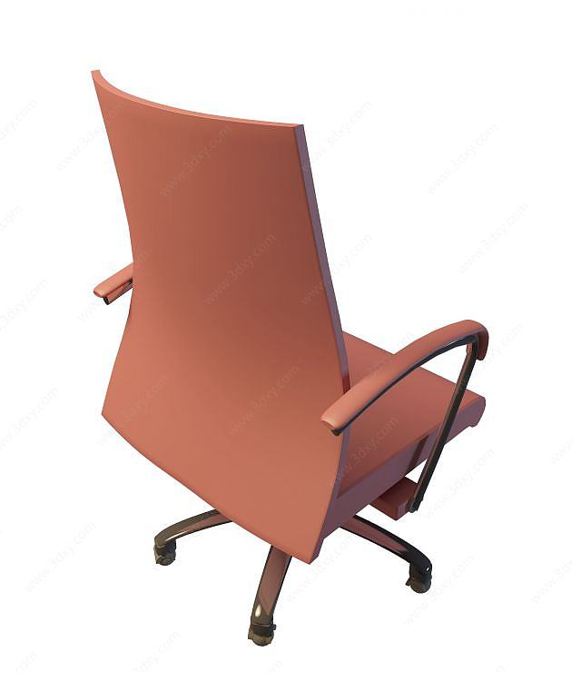 红色办公椅3D模型