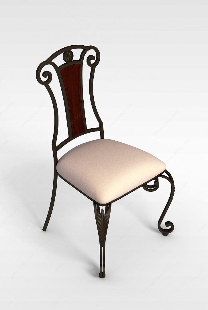 欧式铁艺椅3D模型