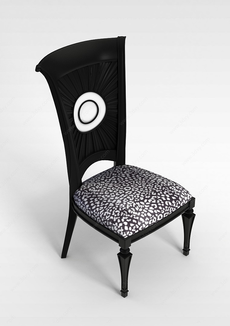 欧式雕刻餐椅3D模型