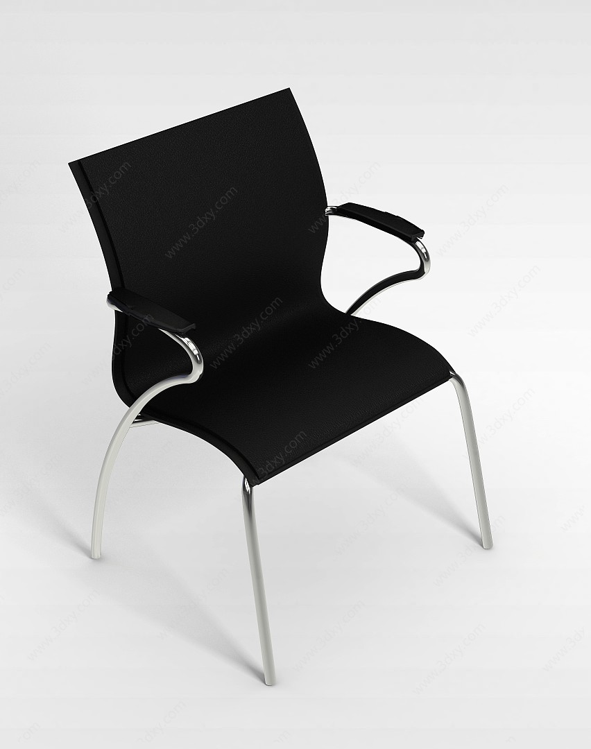 固定扶手办公椅3D模型