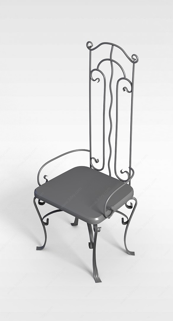 欧式铁艺餐椅3D模型