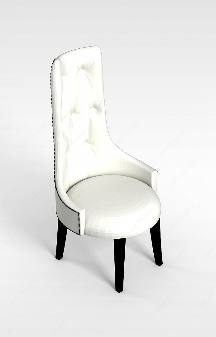 欧式皮艺高背椅3D模型