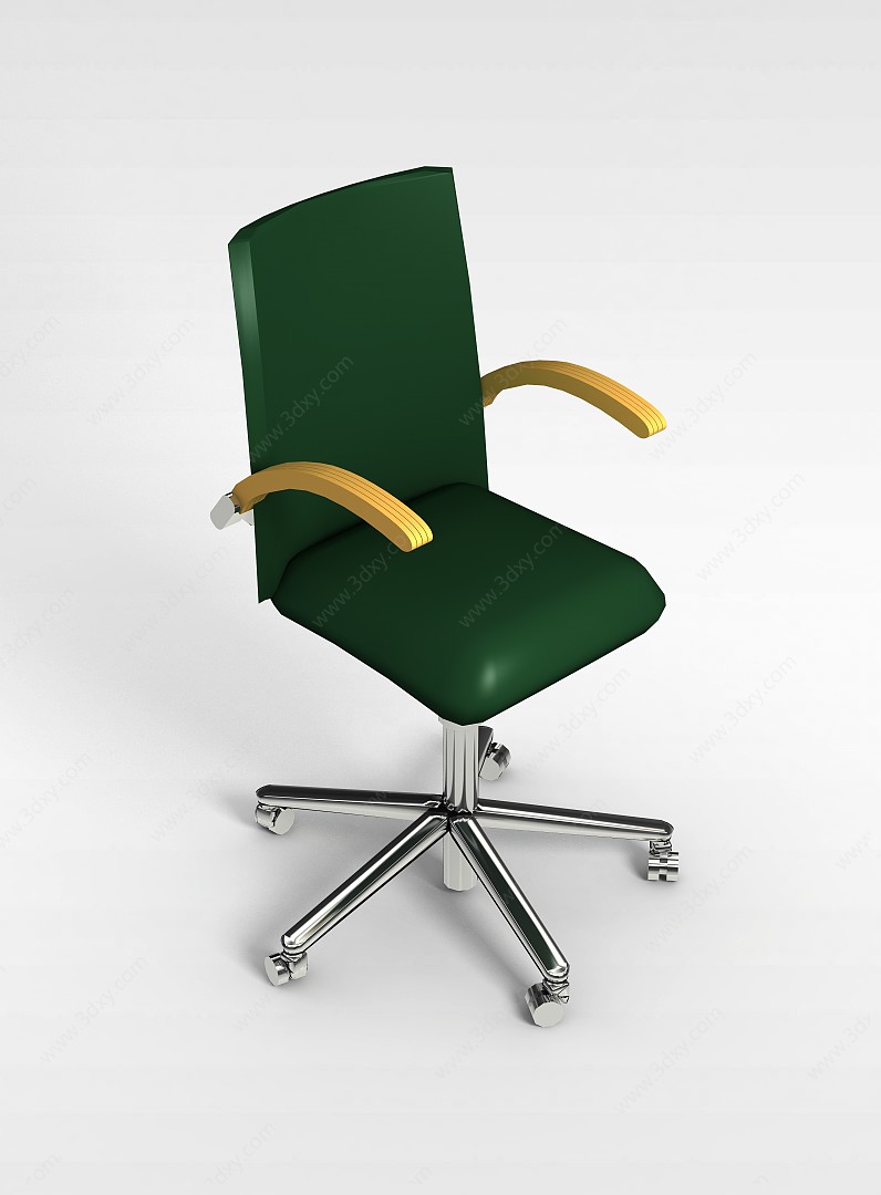 皮质软座办公椅3D模型