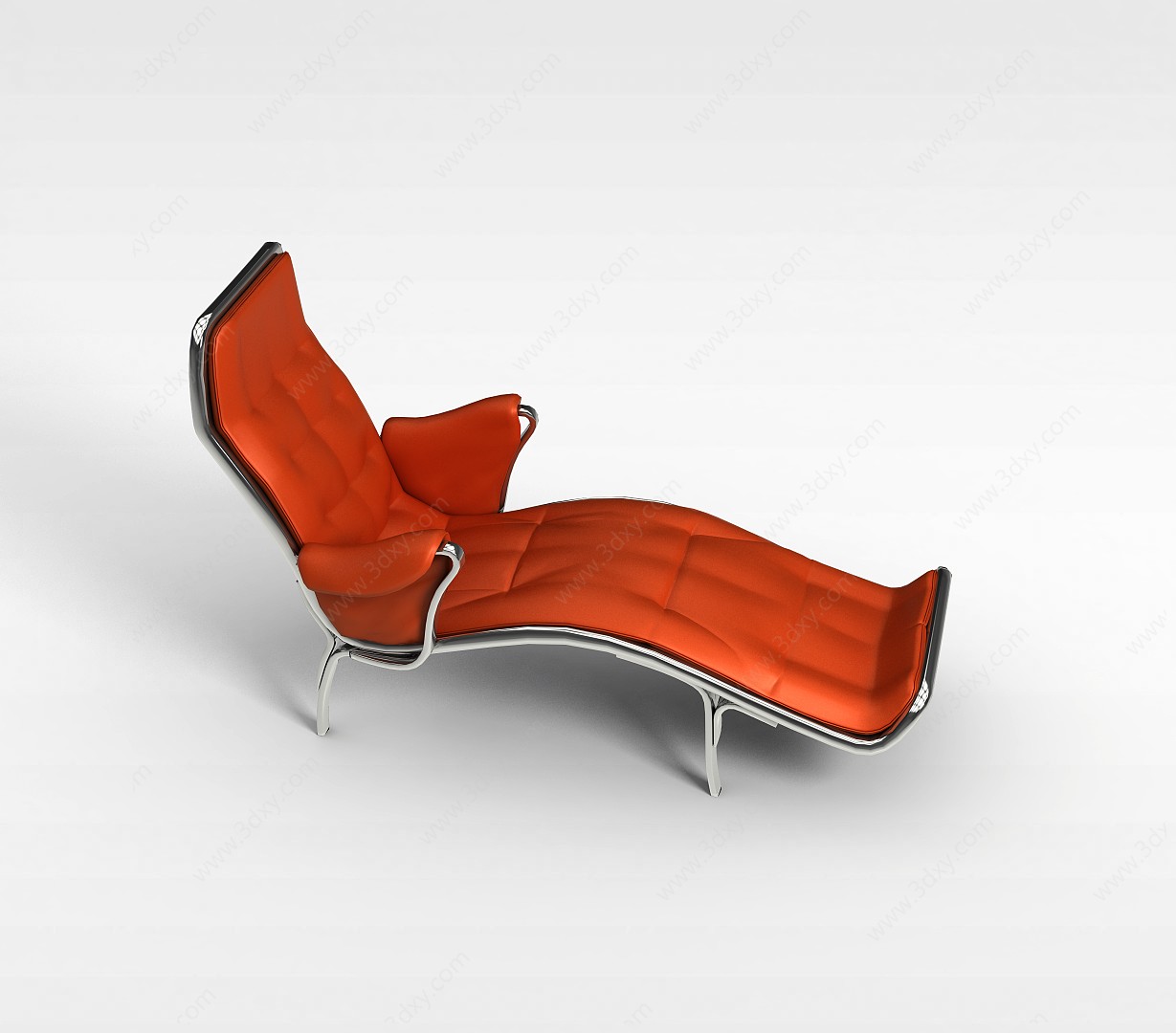 真皮躺椅3D模型