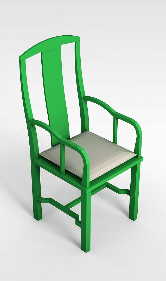 绿色实木椅子3D模型