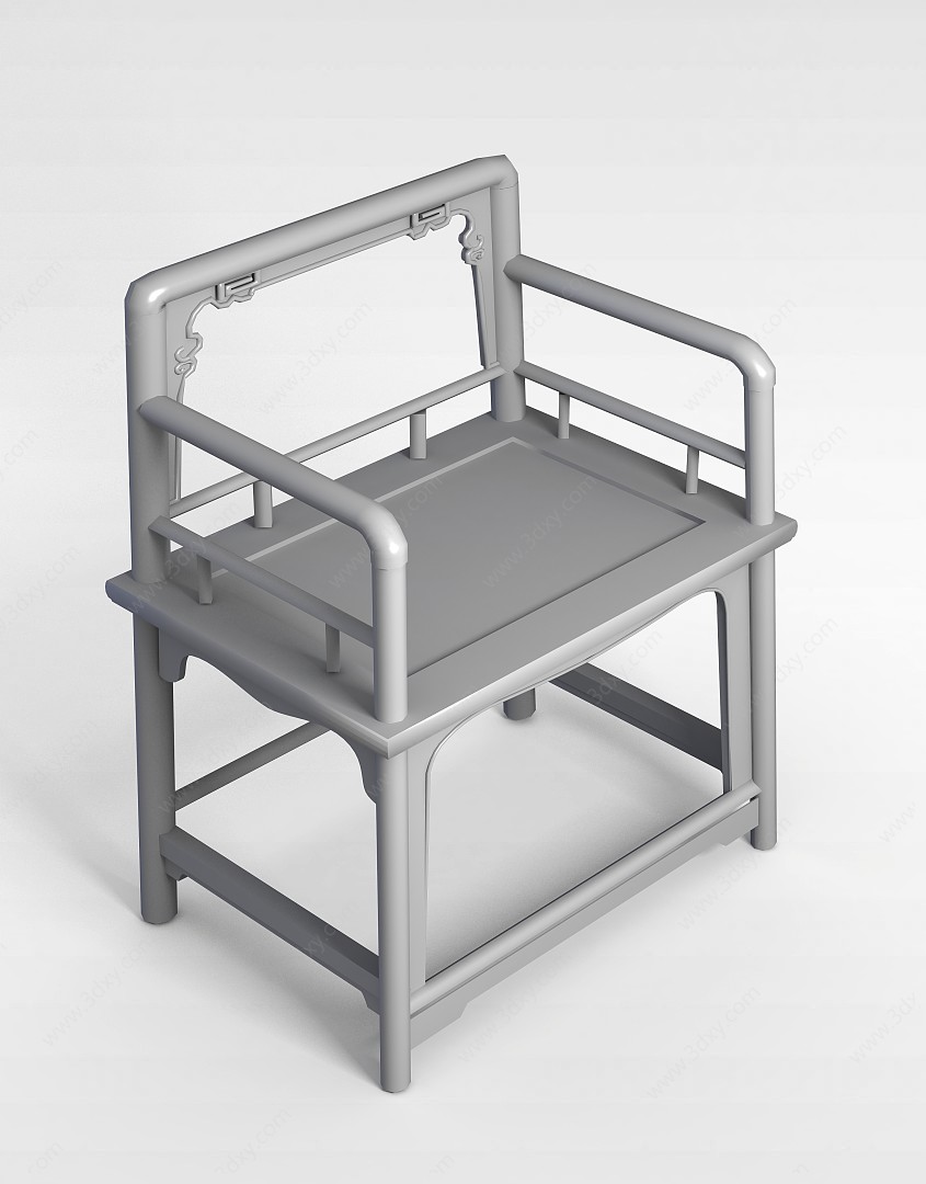 实木太师椅3D模型