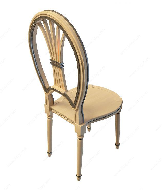 欧式实木餐椅3D模型