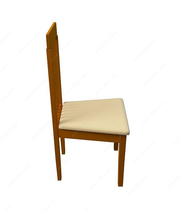 无扶手靠背餐椅3D模型