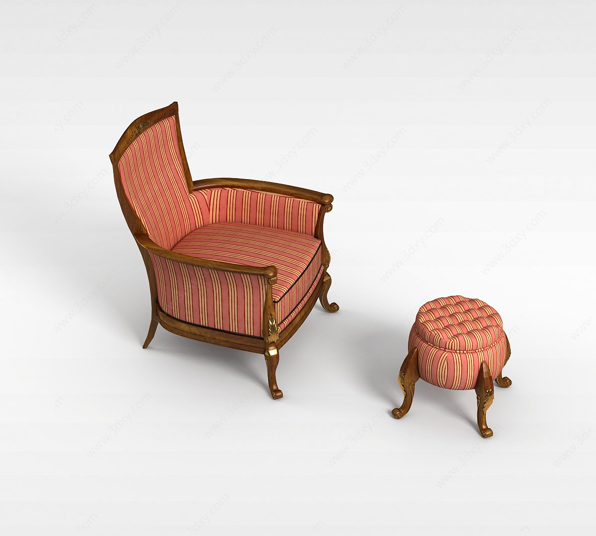 古典休闲沙发椅3D模型