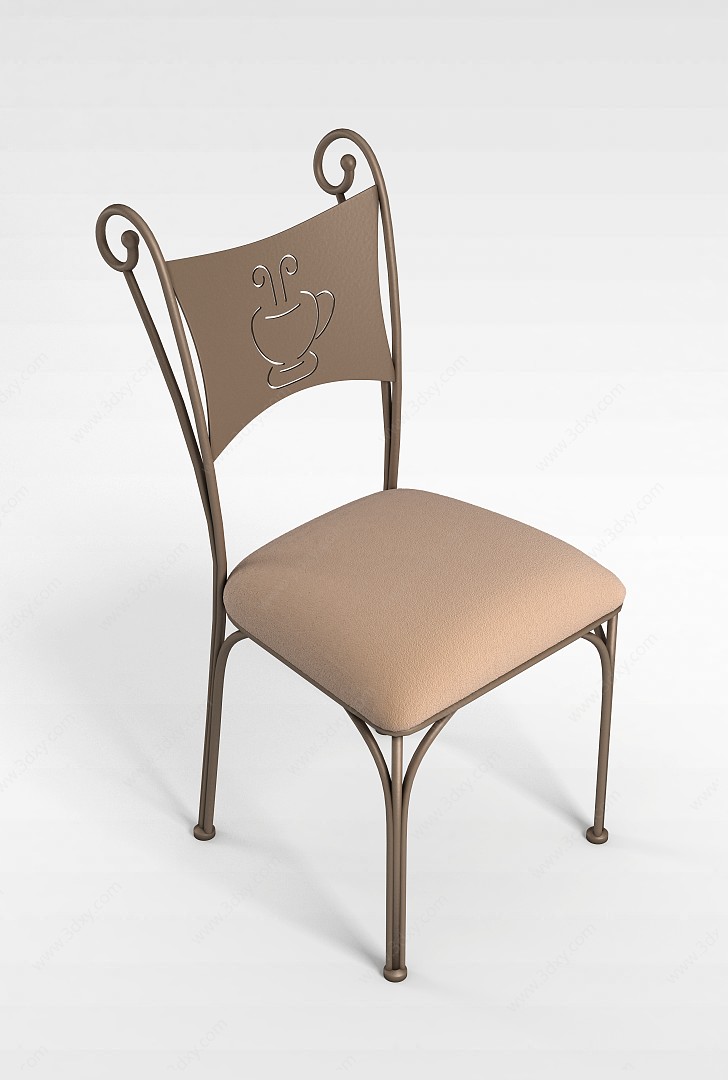 铁艺雕花椅3D模型