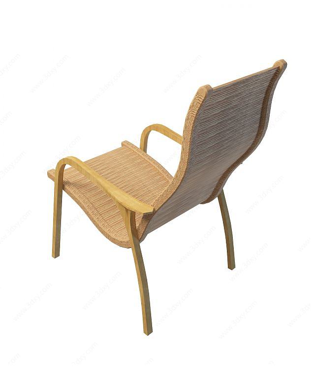 藤编躺椅3D模型