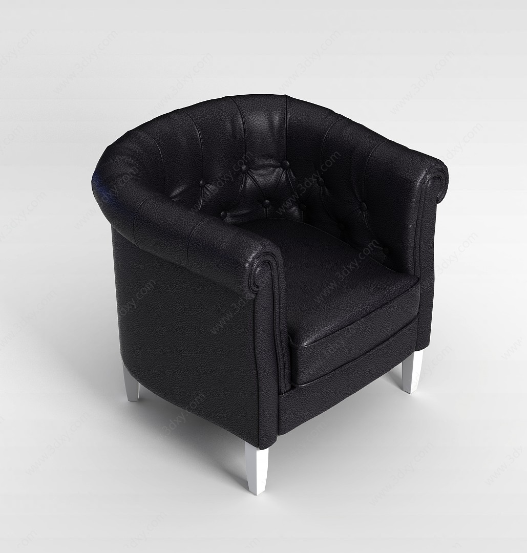 高档拉扣沙发椅3D模型