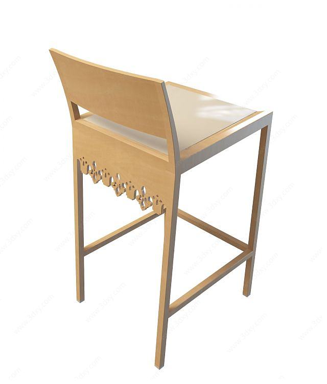 中式现代吧椅3D模型
