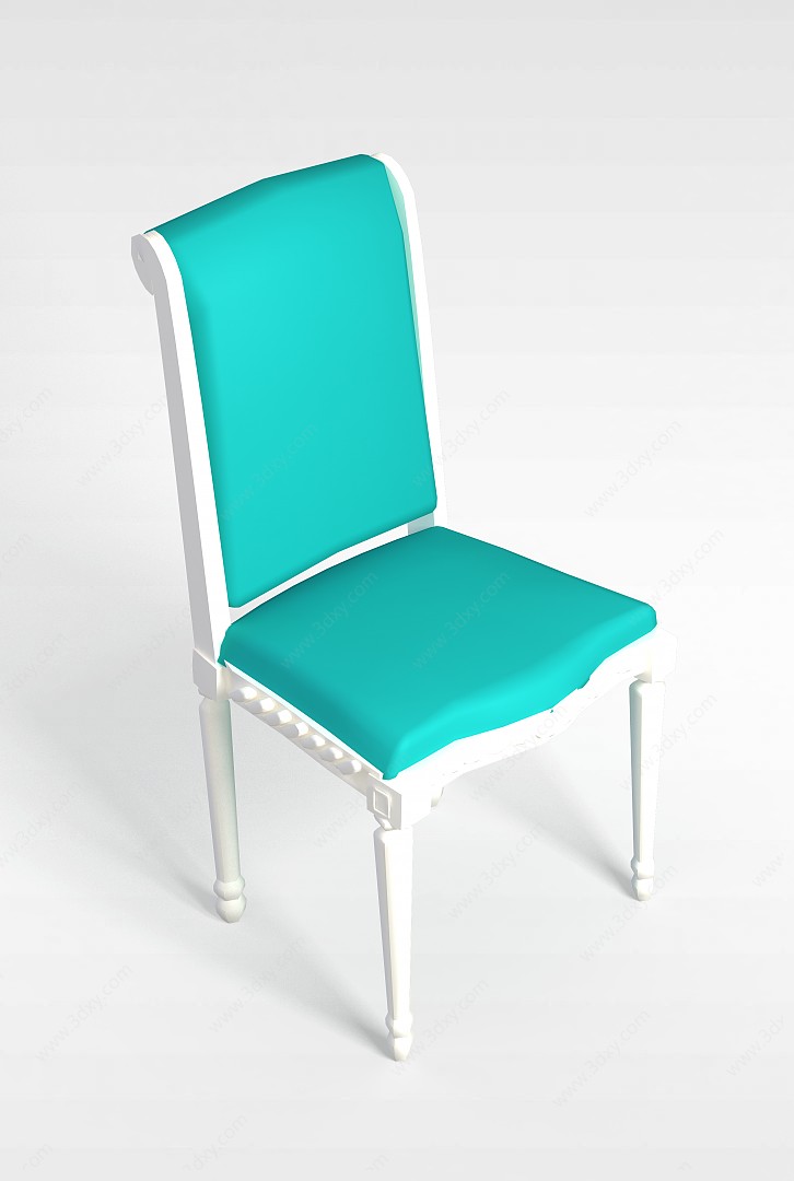 象牙白餐椅3D模型