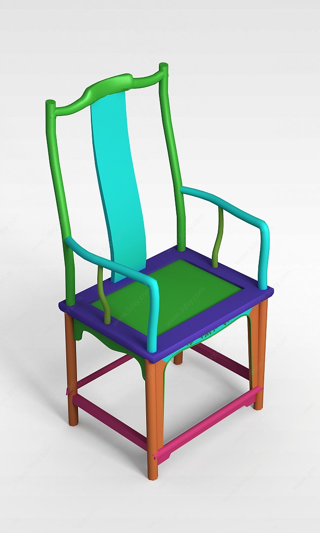 彩色椅3D模型