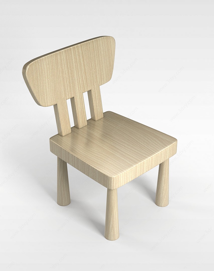 实木田园椅3D模型
