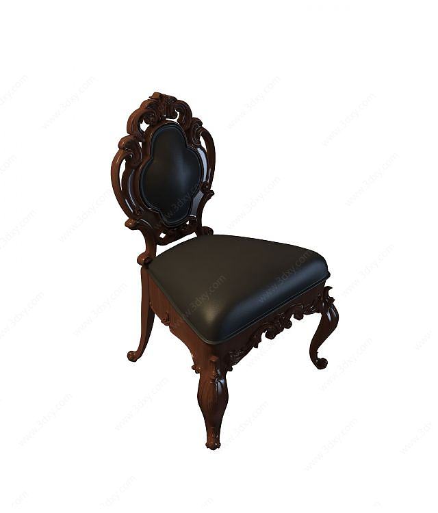 欧式古典皮艺椅子3D模型