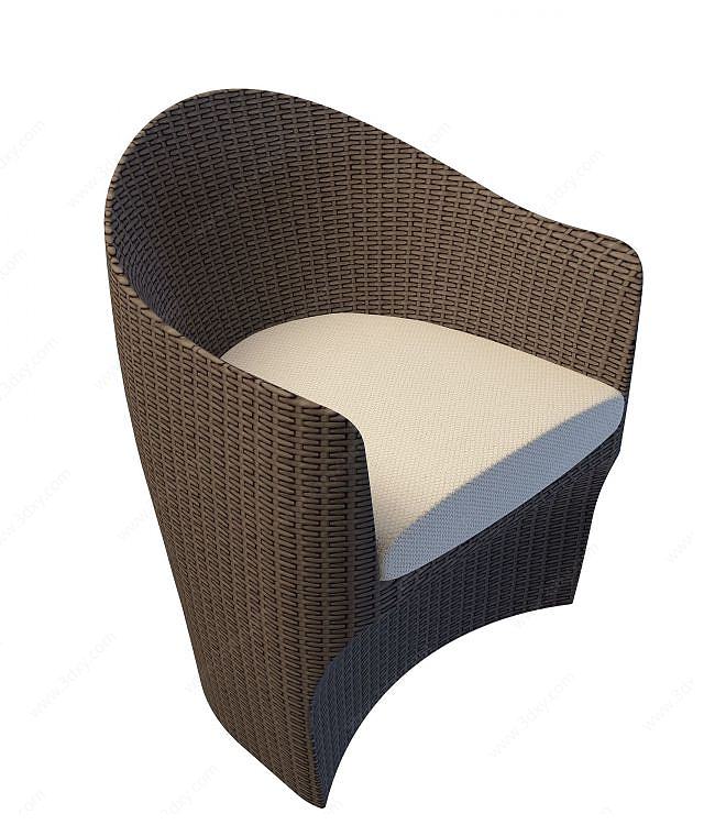 藤编沙发椅3D模型