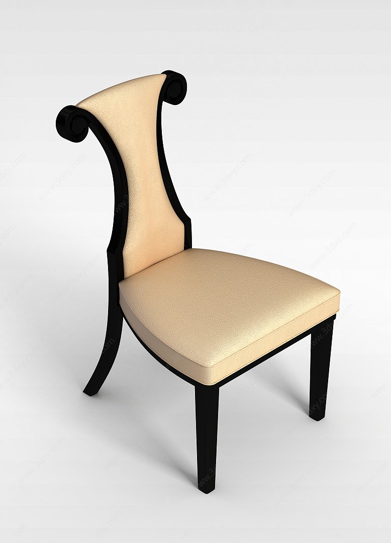 欧式皮艺餐椅3D模型