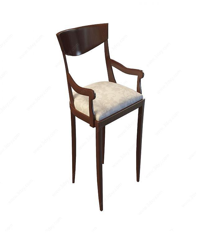 中式古典吧椅3D模型