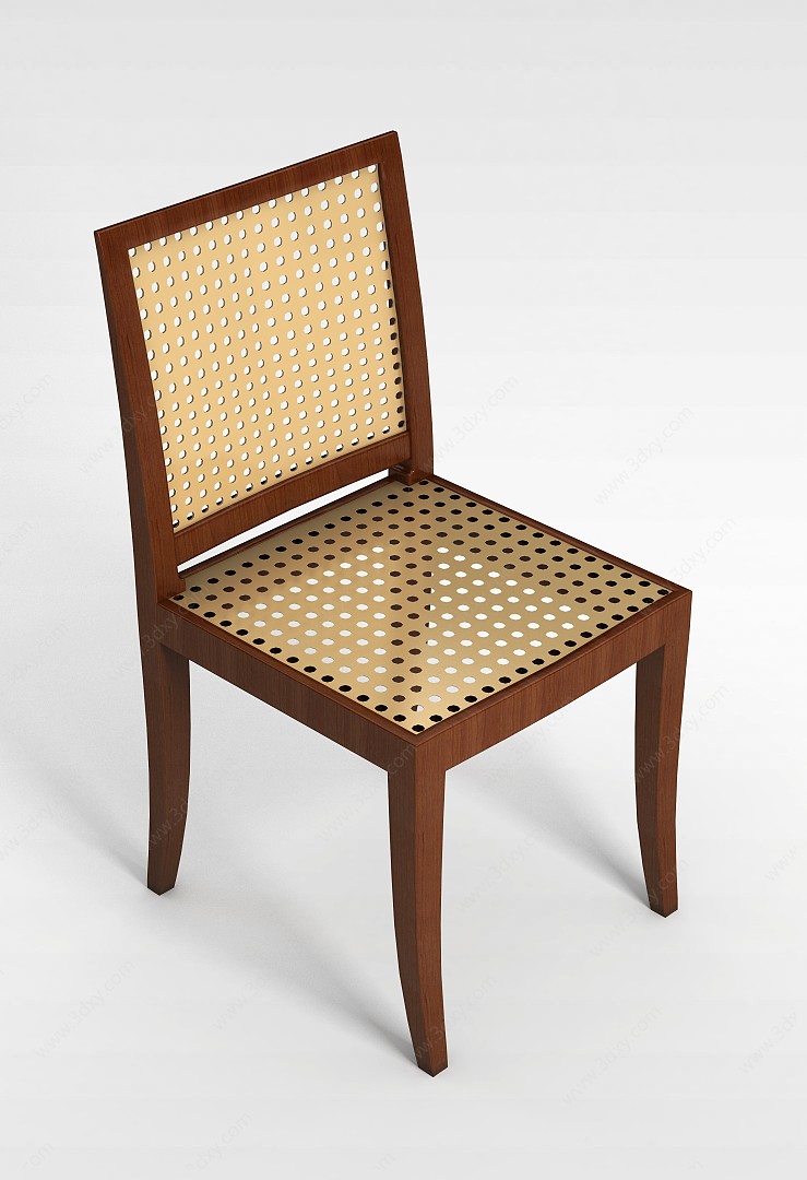 实木镂空椅3D模型