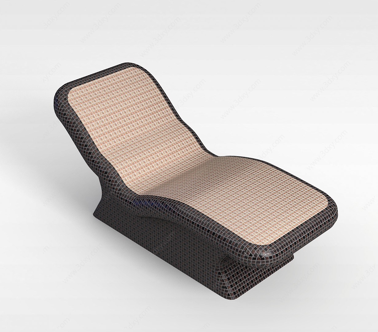 休闲藤编躺椅3D模型