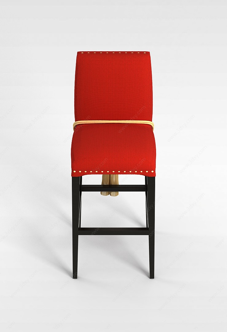 中式布艺吧椅3D模型