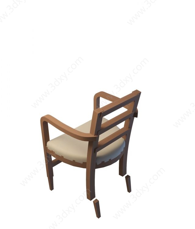 简约中式休闲椅3D模型