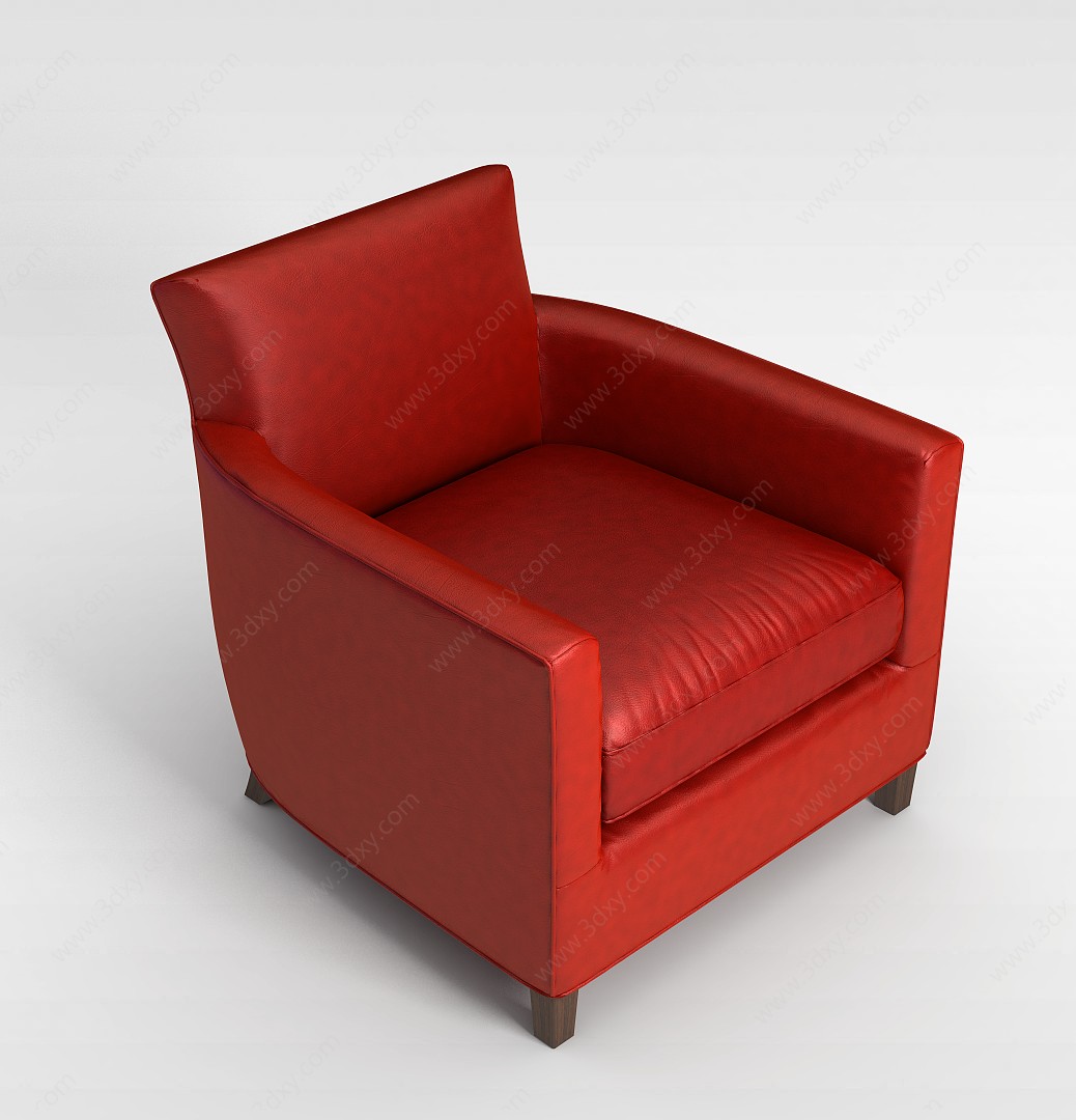 橘红色沙发椅3D模型